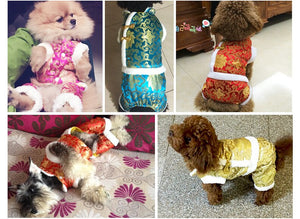 Chinese New Year Traditional Tang Dog Cat Suit Costume Cutie Pets