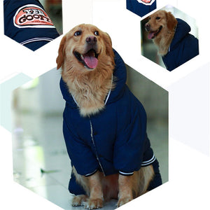 Fleece Big Dog jacket Winter  Thick flight dog clothes Hooded  Pet Dog coat