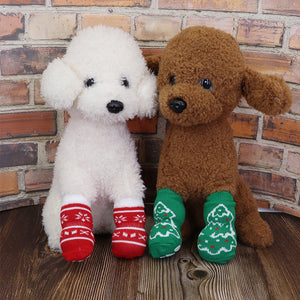 4pcs Cute Dog  Pets Knit Socks Shoes Cutie Pets