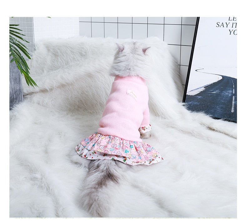 Dog Cat Clothing Winter Warm Pet Clothes Sweater Dress Cutie Pets