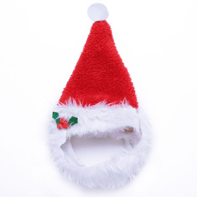 Christams Dogs Hats Cap Necklace With Bell Pet Supplies Cutie Pets