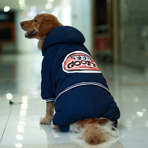 Fleece Big Dog jacket Winter  Thick flight dog clothes Hooded  Pet Dog coat