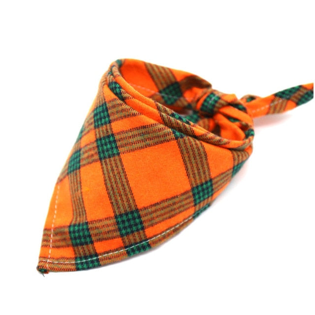 Dog Bandanas Pet Bandana For Dog Cotton Plaid Washable