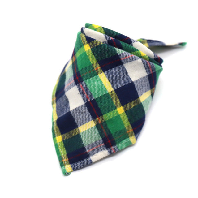 Dog Bandanas Pet Bandana For Dog Cotton Plaid Washable