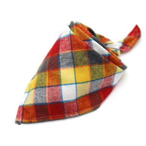 Dog Bandanas Pet Bandana For Dog Cotton Plaid Washable