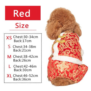 Chinese New Year Traditional Tang Dog Cat Suit Costume Cutie Pets